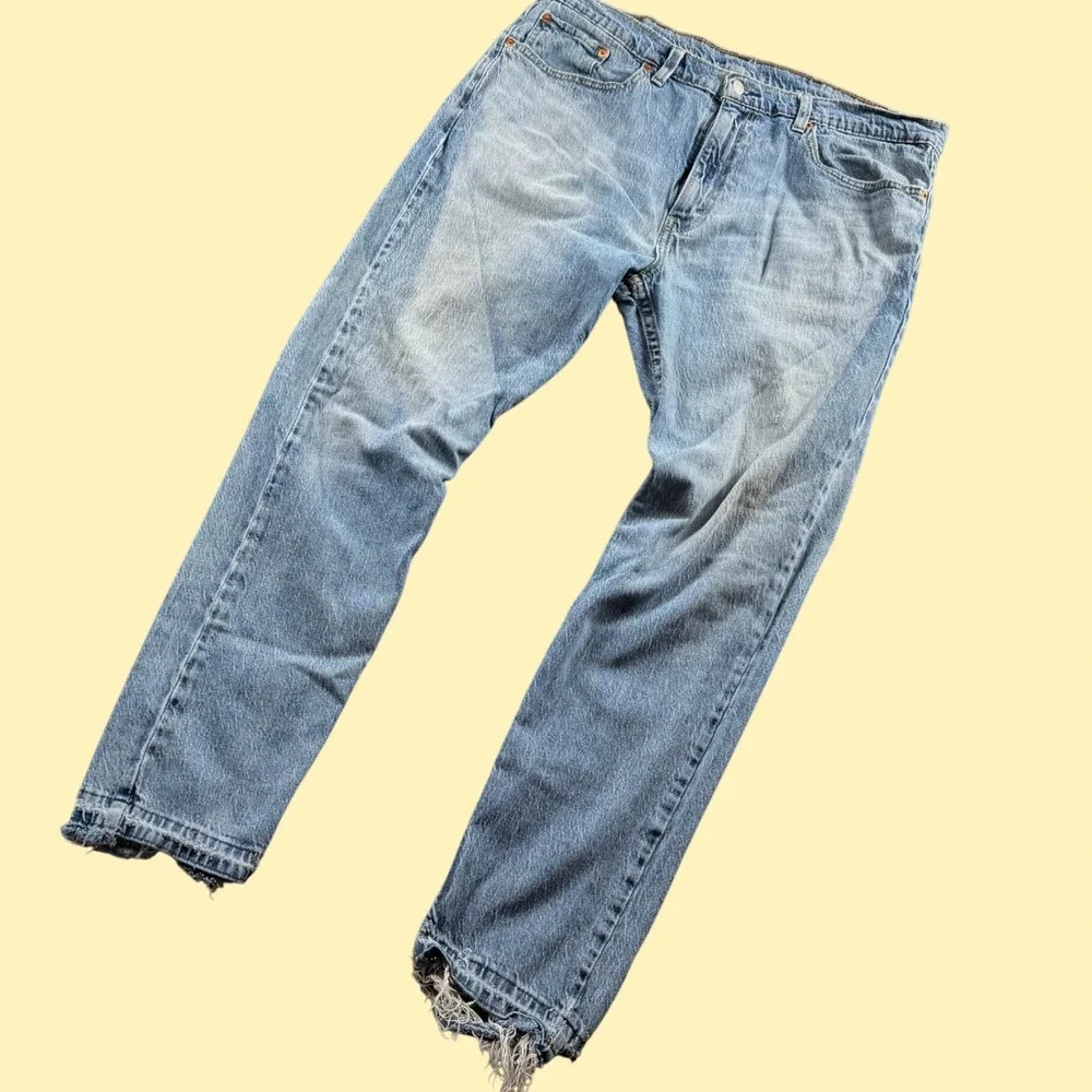 Levi's Jeans Men 38 Light Wash Hi-Ball Taper Frayed Distressed Casual Denim